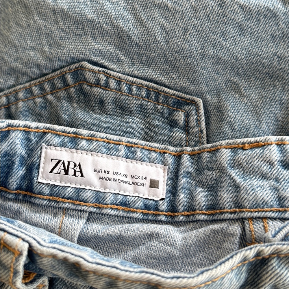Zara Light Blue Denim Skort XS - Picture 4 of 4
